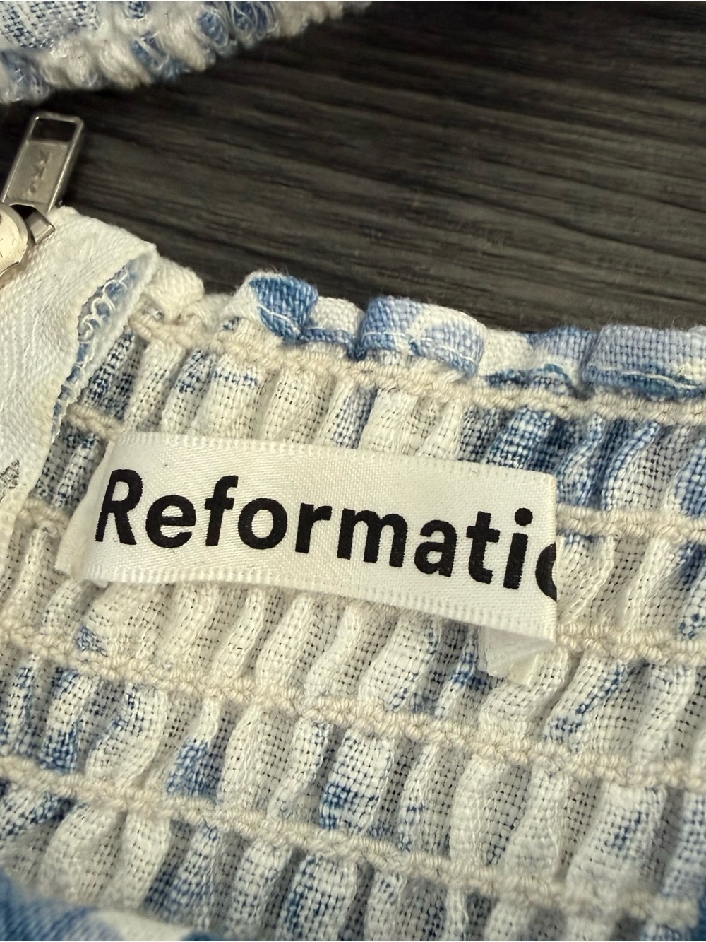 Reformation Blue Toile Spaulding Dress - Picture 11 of 12
